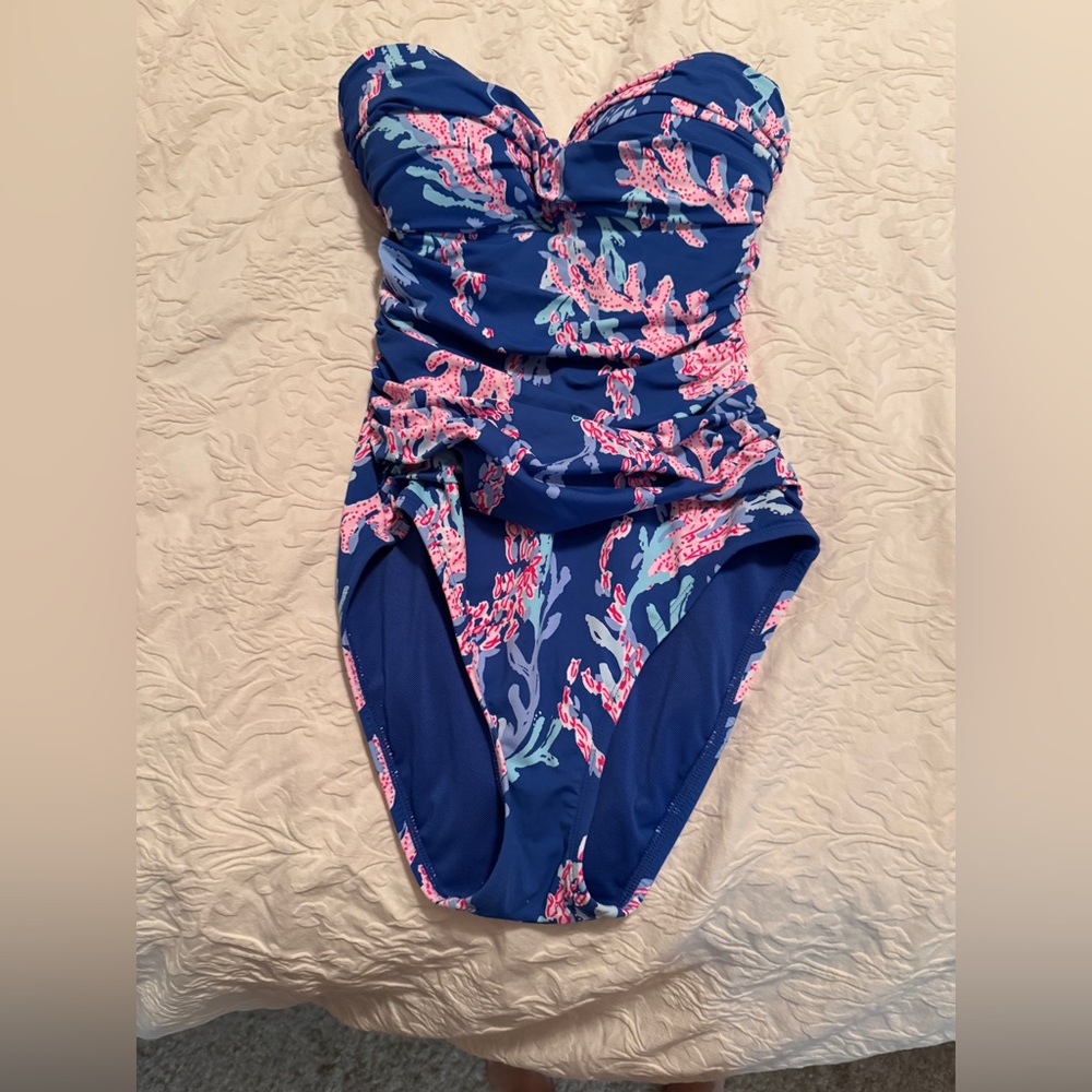 Lilly Pulitzer Blue and Pink One Piece Swimsuit